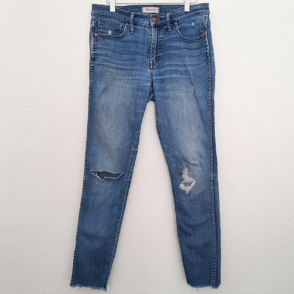 Madewell 9'' High Waisted Skinny Distressed Jeans 29